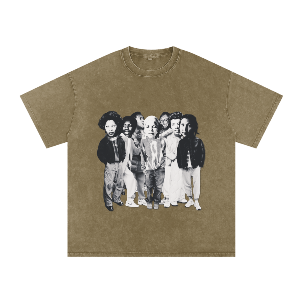 'Literary Collective' Snow Washed Oversized Cotton T-Shirt