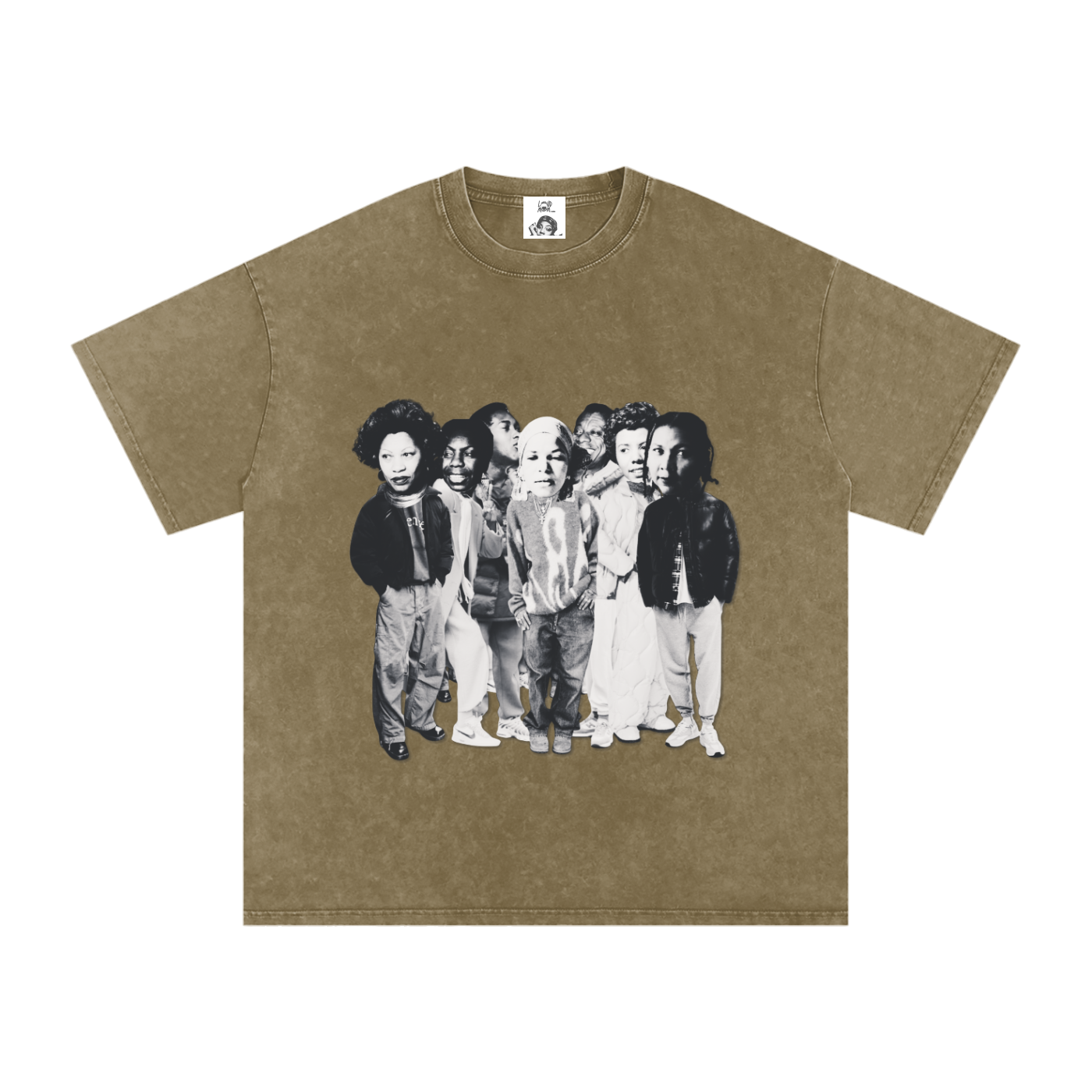 'Literary Collective' Snow Washed Oversized Cotton T-Shirt