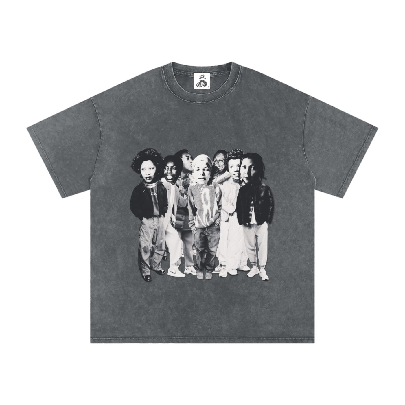 'Literary Collective' Snow Washed Oversized Cotton T-Shirt