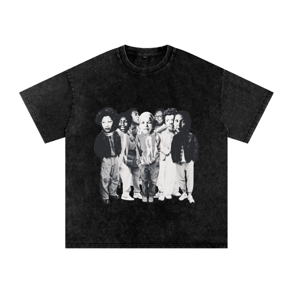 'Literary Collective' Snow Washed Oversized Cotton T-Shirt