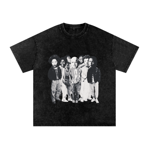 'Literary Collective' Snow Washed Oversized Cotton T-Shirt