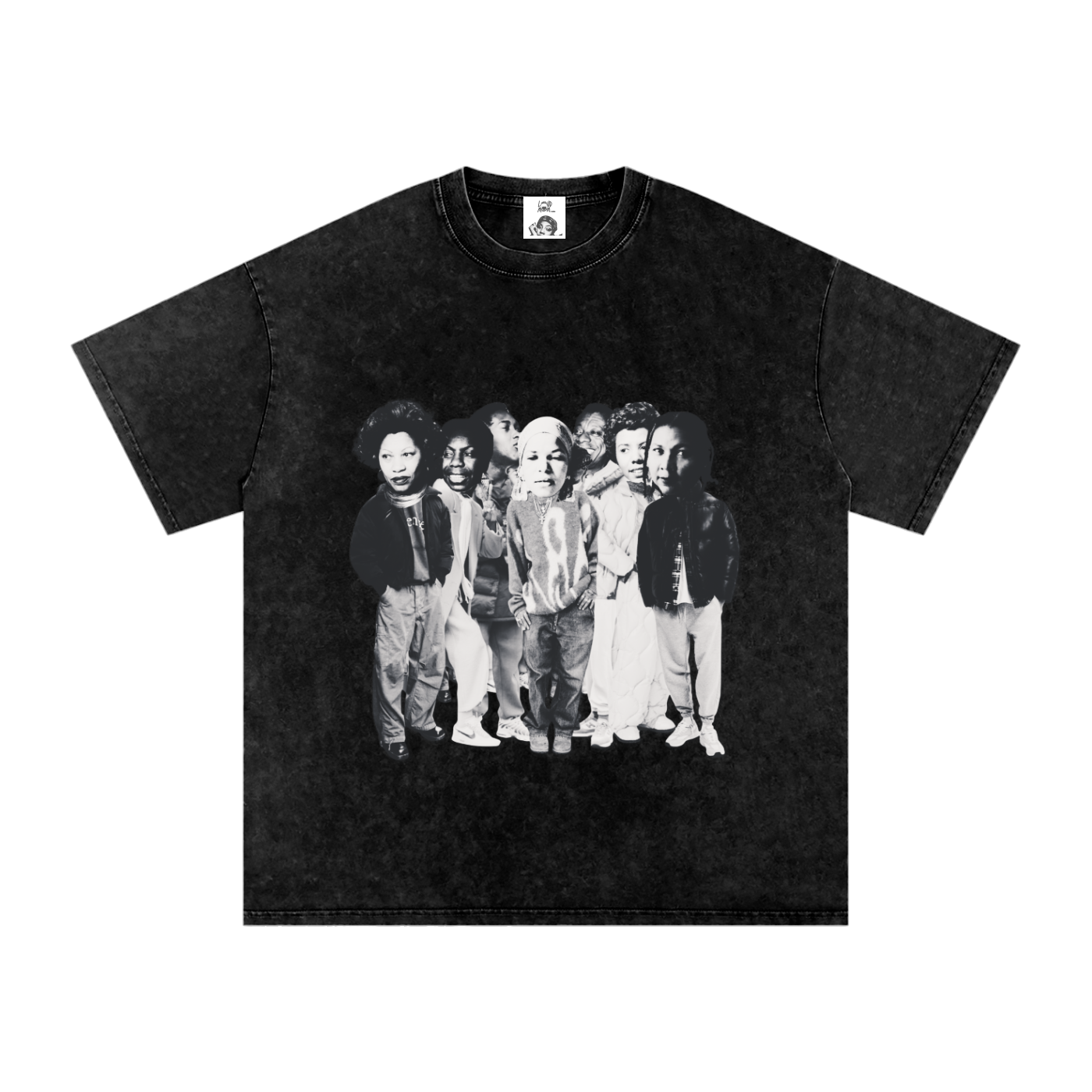 'Literary Collective' Snow Washed Oversized Cotton T-Shirt