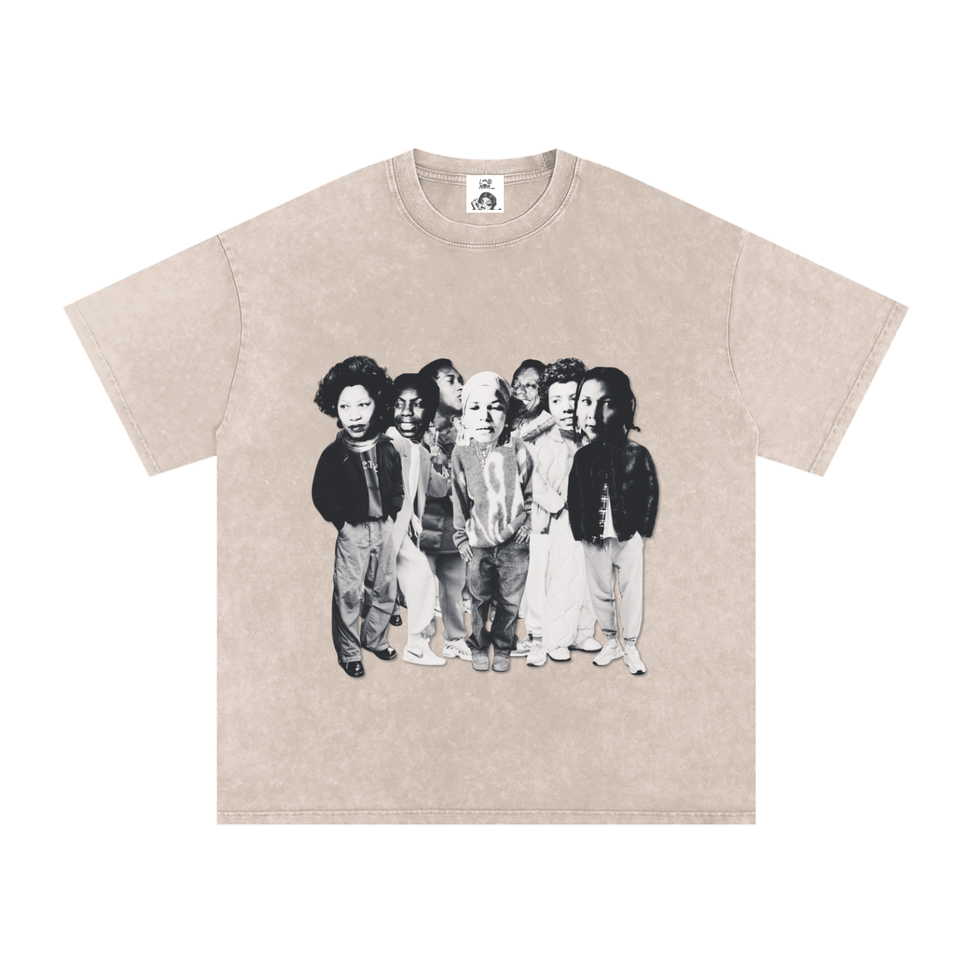 'Literary Collective' Snow Washed Oversized Cotton T-Shirt