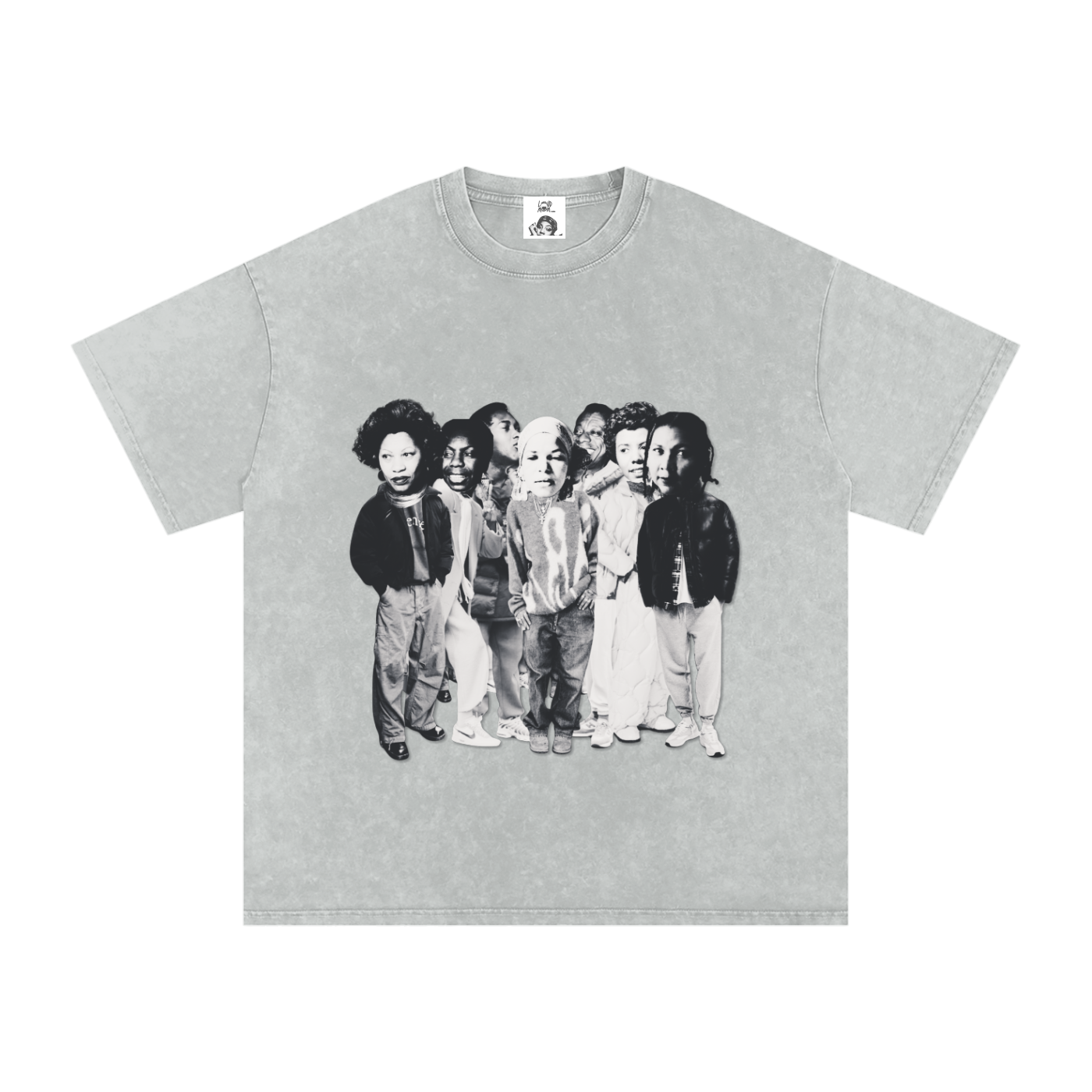 'Literary Collective' Snow Washed Oversized Cotton T-Shirt