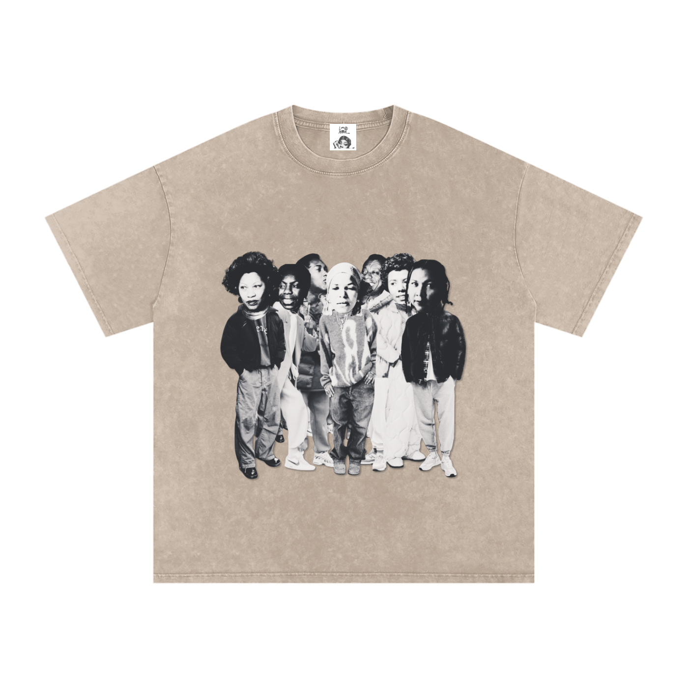 'Literary Collective' Snow Washed Oversized Cotton T-Shirt